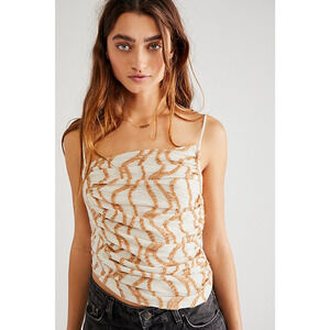 Free People Sand Dunes Cotton Tank Ivory Combo Size XL